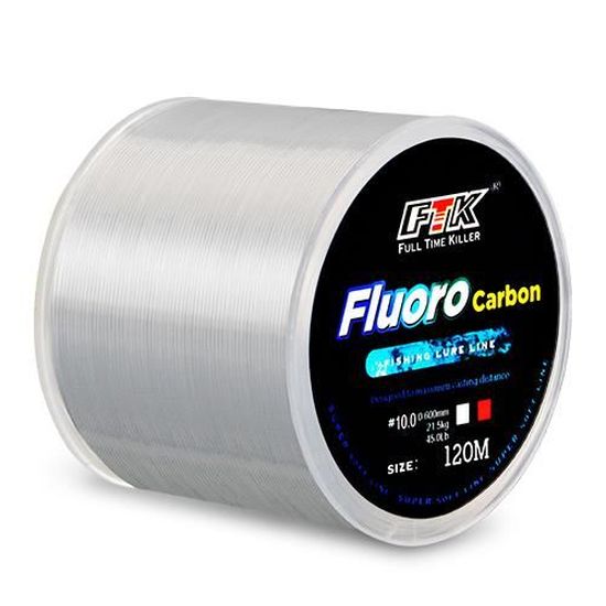 Ligne De Pêche Fluorocarbone 100 M – Diamètre 0,14 à 0,50 Mm, Résistante, Pour Pêche Eau Douce Et Mer