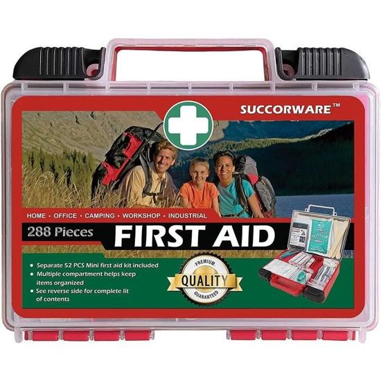 Kexpery Trousse De Premiers Secours Vide - Boîte Rigide Étanche Rouge S - Idéal Maison Et Camping
