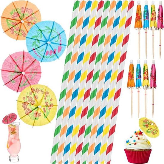 50 Parapluies à Cocktail - Mini Parasols En Papier Pour Décor De Boissons Et Fêtes