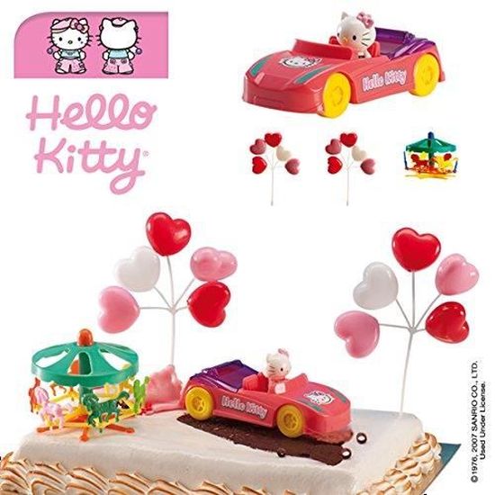 Kit De Decoration Hello Kitty Avec Voiture Gateau Anniversaire Pvc 985 Cdiscount Maison