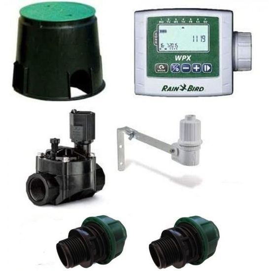 Programmateur Arrosage Rain Bird WPX1 + Électrovanne 9V | Kit Arrosage Automatique Jardin | Contrôleur Batterie Easy à Installer