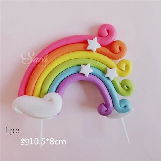 La Couleur Rouge Decoration De Gateau A Pompon Licorne Arc En Ciel Etoile Pom Pom Decoration De Dessert Po Cdiscount Maison