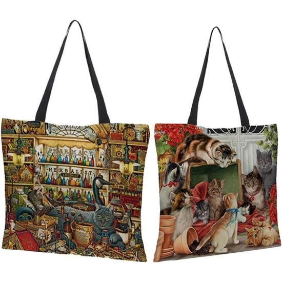 Lot De 10 Sacs Shopping Coton Naturel – 165GSM – 10 Litres – Fourre-tout Courses