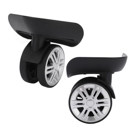 Paire De Roues Silencieuses De Remplacement Pour Valise - Modèle A65, Noir, Kit De Réparation Avec Vis | Compatible Avec La Plupart Des Bagages