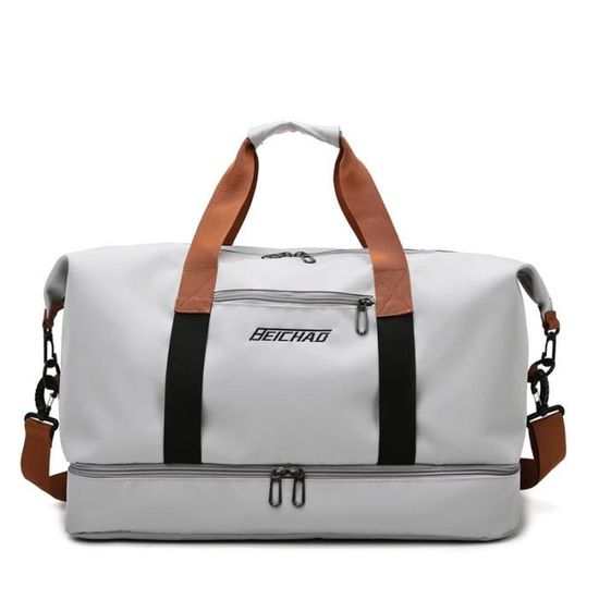 Sac de Sport Impermeable Avec Compartiment Chaussures Sac de Voyage en Oxford Homme et Femme Pour Gym Fitness Gris Clair Gris Clair Cdiscount Sport