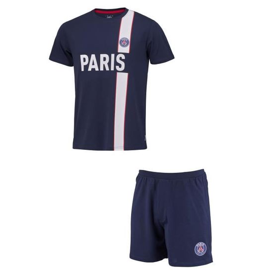 Pyjashort pyjama PSG Collection officielle PARIS SAINT GERMAIN Bleu Cdiscount Pret a Porter