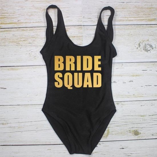 Maillot De Bain Une Pièce 'Bride To Be' - Imprimé Lettre Pour Enterrement Vie De Jeune Fille, Plage