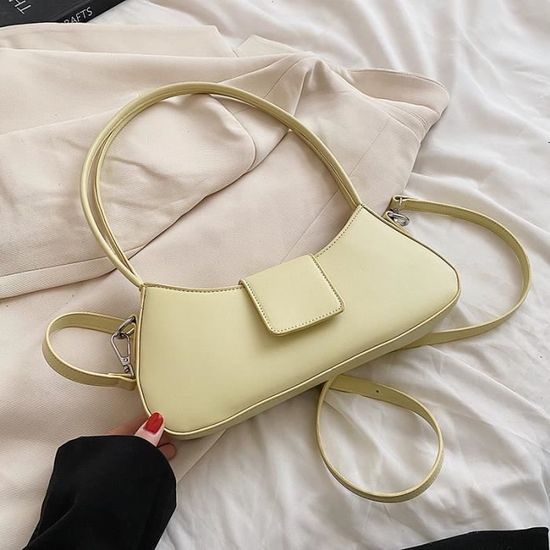 Pochette Femme Bandoulière - Tissu PU Doux - Fermeture éclair + Aimant - Compacte Et Spacieuse - Pour Portable, Clés, Rouge à Lèvres - 10