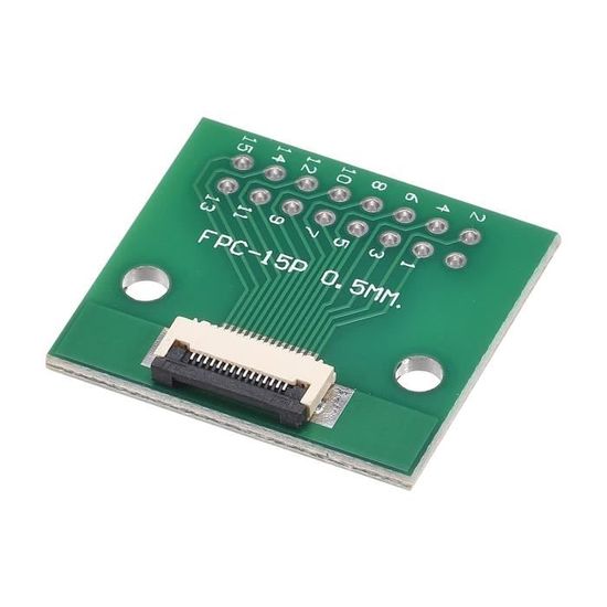 Carte Adaptateur FPC/FFC Vers DIP 2.54mm - 15 Broches, Pas 0.5mm/1.0mm - Pour écran LCD - NEUVE (Lot De 2)