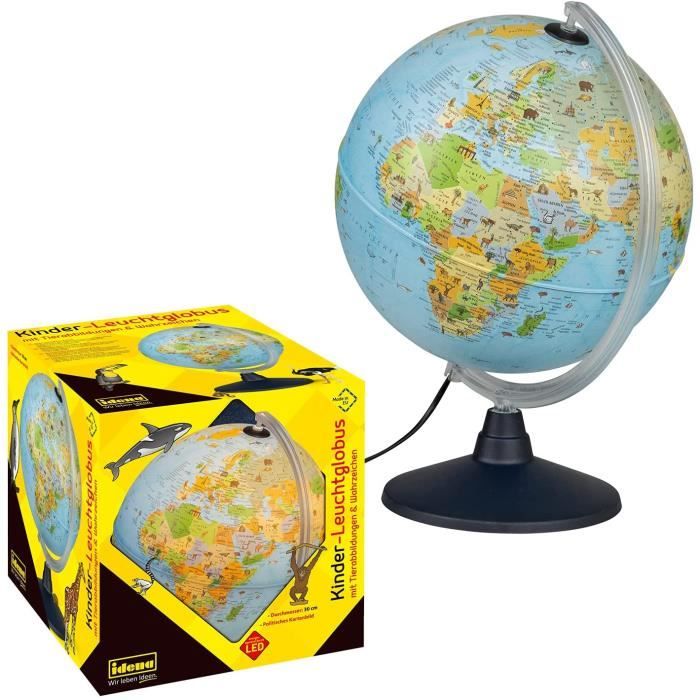 22059 Enfants Globe terrestre Lumineux avec Illustrations d'animaux, Jouet  éducatif, diamètre 30 cm - Version allemande - Cdiscount Jeux - Jouets