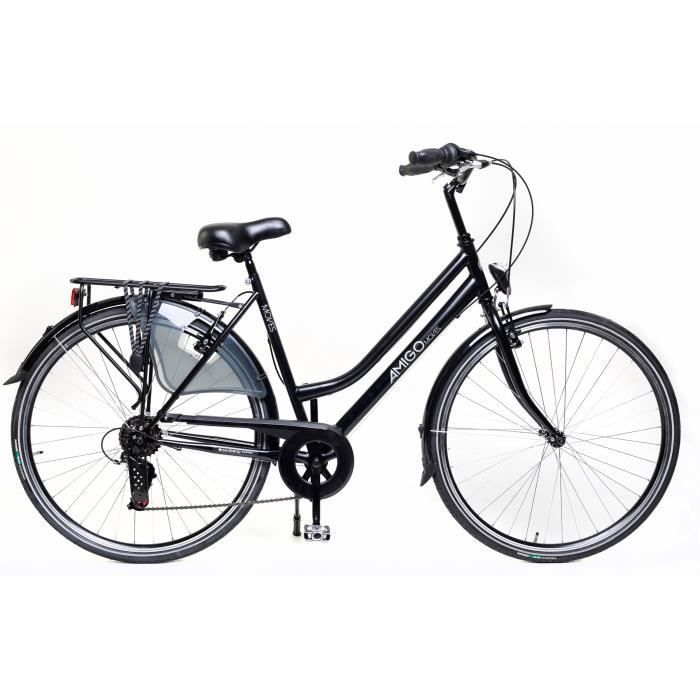 Amigo Moves - Vélo de ville pour femmes - Shimano 6 vitesses -28 pouces - Noir