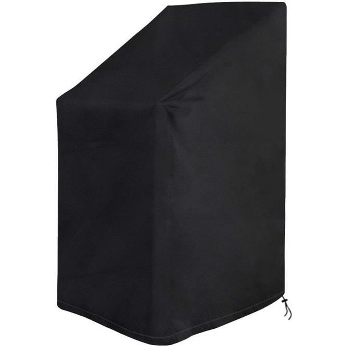 YANGBAGA Housse de Protection pour Chaise de Jardin Empilables Imperméable avec Cordon Intégré 420D Oxford Noir 65 x 65 x 80/120 cm
