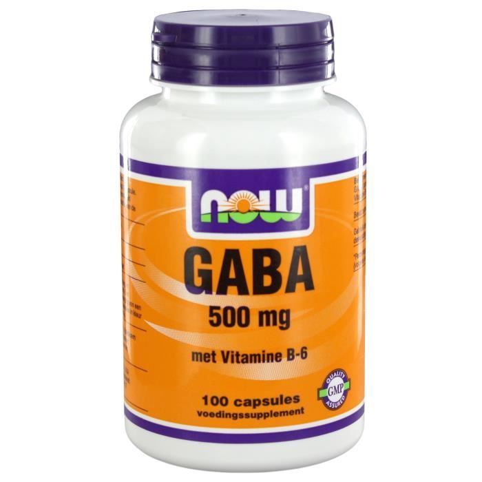 GABA 500 mg et vitamine B6 (100 capsules). Now Foods.