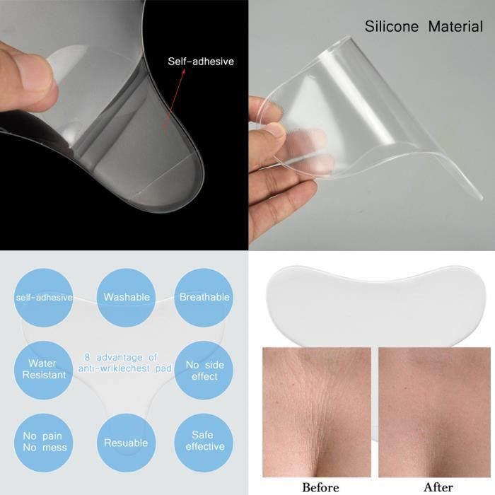 CORPSETVISAGE Le silicone anti-rides élimine les coussinets de poitrine réutilisables pendant la nuit améliorent le sommeil