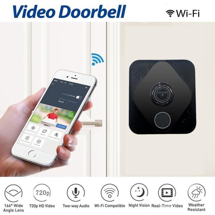 Sans fil WiFi DoorBell Smart Video Phone Interphone visuel Door Bell Secure Camera _sco726