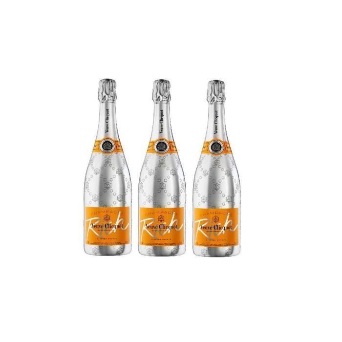 Lot de 3 Champagnes Veuve Clicquot Rich 75cL