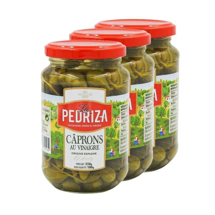 Lot 3x Câprons au vinaigre - Pedriza - bocal 180g