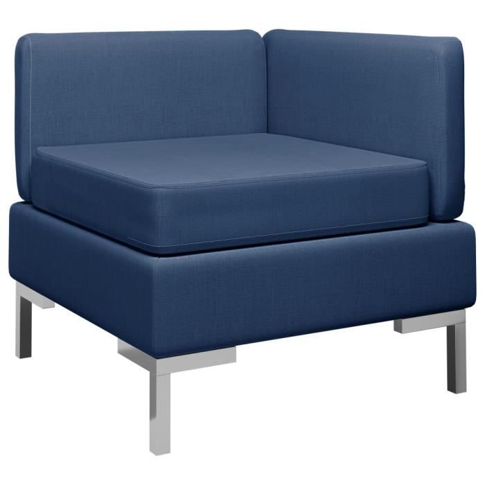Canapé d'angle sectionnel Sofa Divan Canapé de salon Contemporain avec coussin Tissu Bleu Luxueux #96054