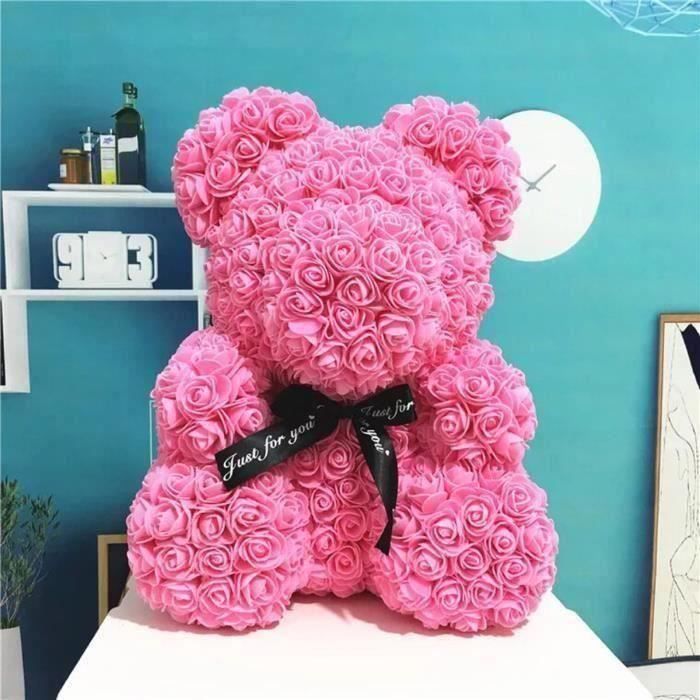 ZN*Rose Flower Saint Valentin Ours Des Rose pour Cadeau d'anniversaire, Cadeau de la Saint-Valentin, Décoration de Mariage