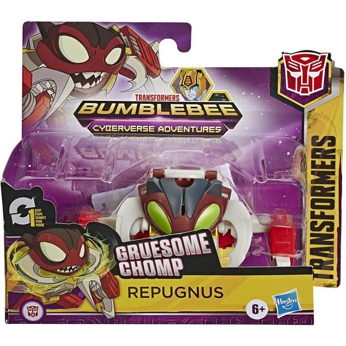 Transformers Bumblebee Cyberverse Adventures Action Attackers : 1-Step Changer Repugnus, Effrayant Chomp Action Attack Move, 10,8 cm