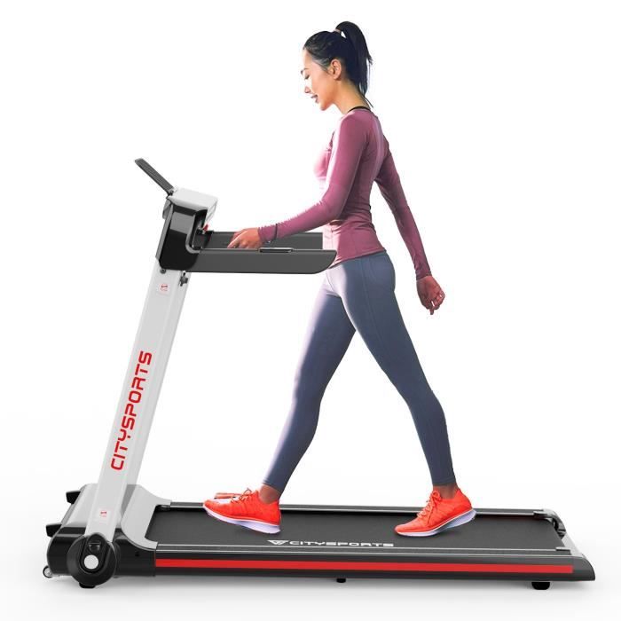 Tapis de Course Pliant CS-WP5, Vitesse réglable de 1-15 km/h, Accoudoir et l'écran LCD, équipée de lumière ambiante.