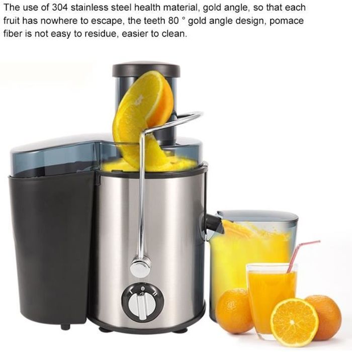 Centrifugeuse Extracteur de Jus Fruits et Légumes, 400W Centrifugeuse compacte large en Acier Inox Design -PAI