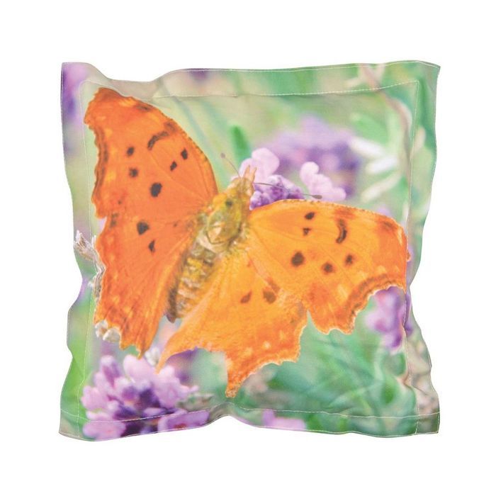 Coussin extérieur imperméable papillon 41,5 x 41,5 x 10,2 cm