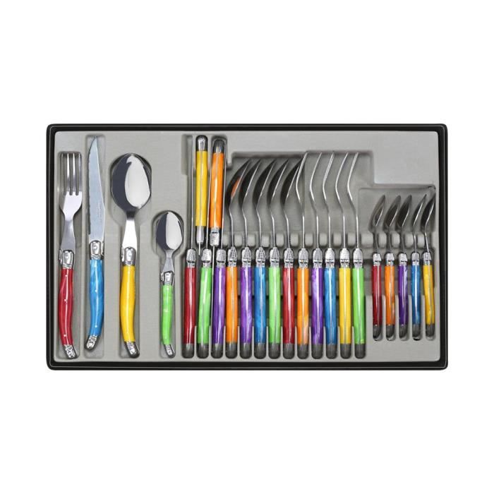 Laguiole - Ménagère 24 pièces Multi Couleur en Acier