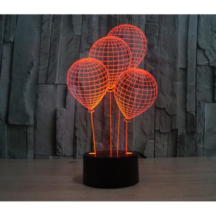 a la lumière 7colors 3d usb ballons nuit changer noël humeur lampe de table contact bouton enfants vivant / chambre tableau / bureau