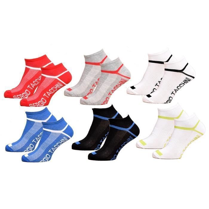 Chaussettes homme Sergio Tacchini Socquettes Tiges courtes Pack de 6 Paires Texte