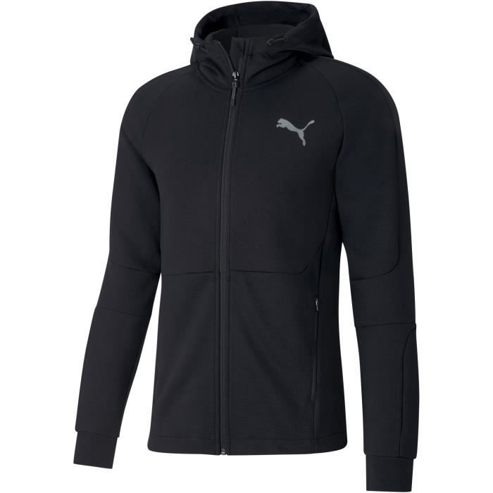 PUMA - Sweat à capuche Evostripe - hoodie coupe slim - poche ventrale zippée - technologie Drycell - noir - homme