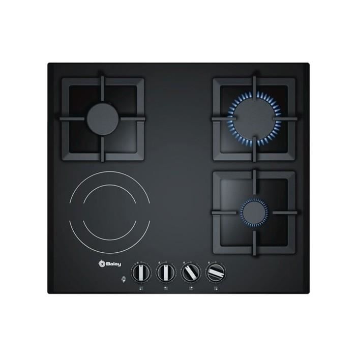 Plaques de cuisson Distingue plaque au gaz balay 3etg667hb (60 cm) noir (3 feux a gaz)