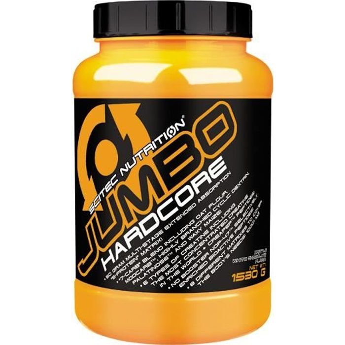 Jumbo hardcore 1530g CHOCO BLANC CROUSTILLANT - Scitec Proteine Gainer Creatine Whey