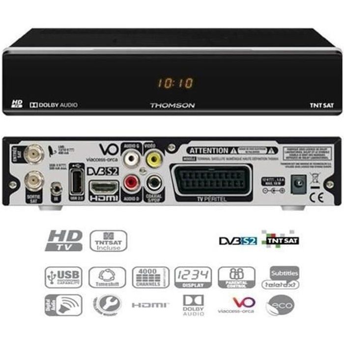 THOMSON THS 804 DÉCODEUR SATELLITE S.C TNTSAT HD ( SUR ASTRA 19.2°)