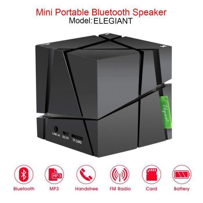 WF21297-LED Bluetooth Sans Fil Double Haut-parleur Enceintes Portable Pour Smartphone Tablet MP3 Noir