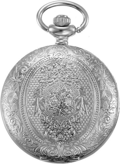Montre De Poche Rétro à Gousset Avec Chaîne - Motif Chouette Dans Nid Fleurs, Quartz, Bronze