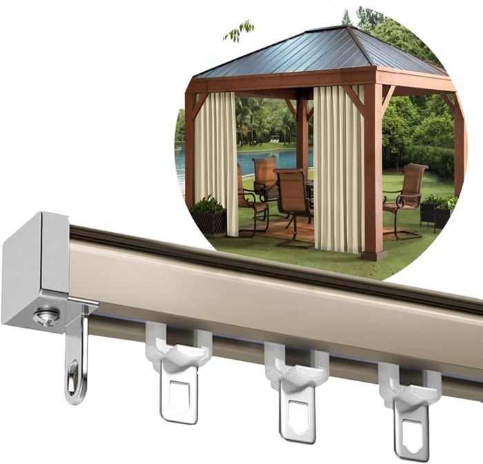 Rail à Rideaux Double Pour Plafond – Longueur 1 à 7 M – Aluminium Renforcé, Silencieux – Pour Salon, Chambre, Hôtel - 6