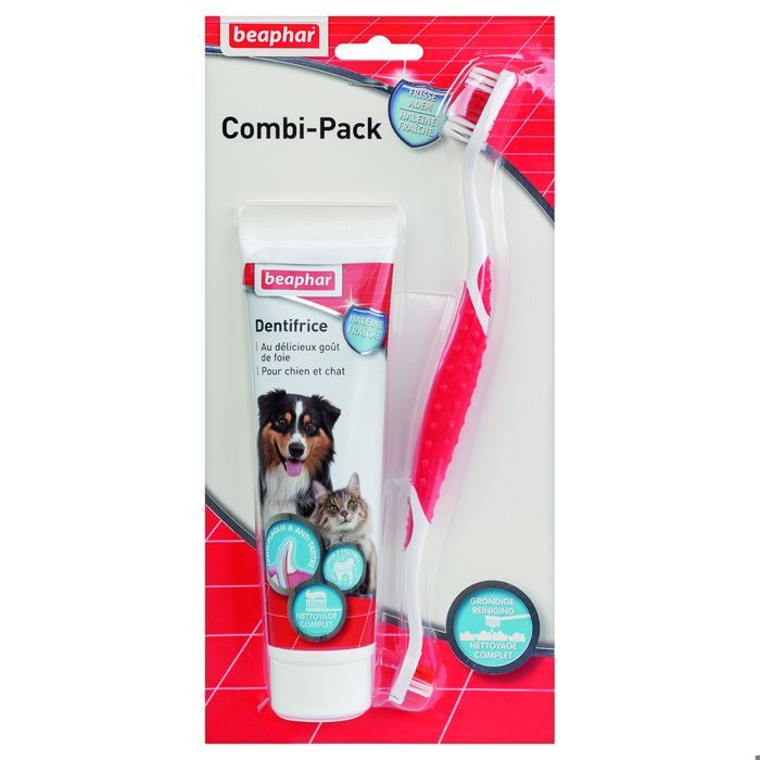 Pack Pâte dentifrice et brosse à dents Beaphar - BEAPHAR Pack Pâte dentifrice et brosse à dents Beaphar - BEAPHAR