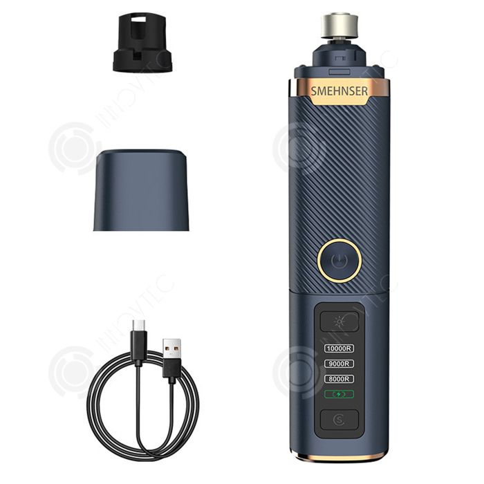 INN Broyeur à ongles pour chien sans fil 3 vitesses réglables avec affichage numérique et 2 LED coupe-ongles électrique pour