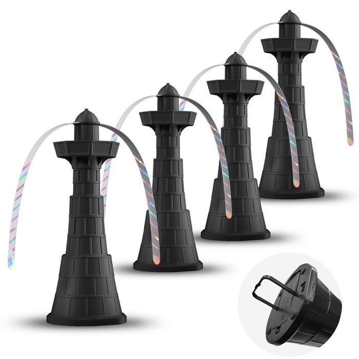 4 Packs de Ventilateur Anti-Mouches Multifonctionnels Utilisable sur Table ou Accroché avec 4x Barres Réfléchissantes