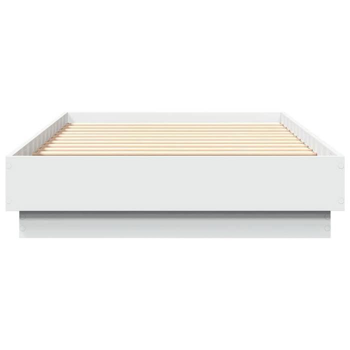 Lit 1 place - Cadre de lit adulte sans matelas blanc 90x190 cm bois dingénierie 120