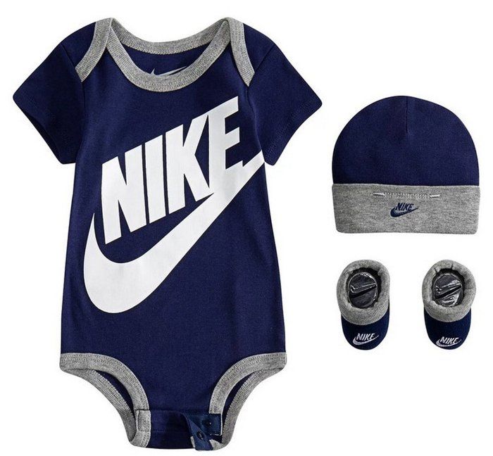 Coffret Cadeau Bébé Nike Ensemble vêtement Body Bonnet et