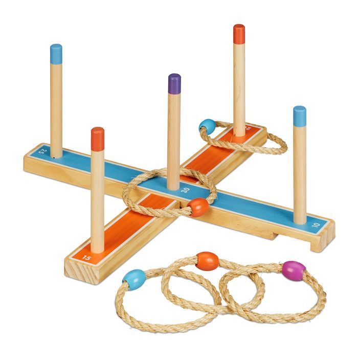 Jeu Extérieur 3 En 1 Enfant – Lancer D’anneaux, Fusée, Saut 360° – Parcours Motricité – Cadeau