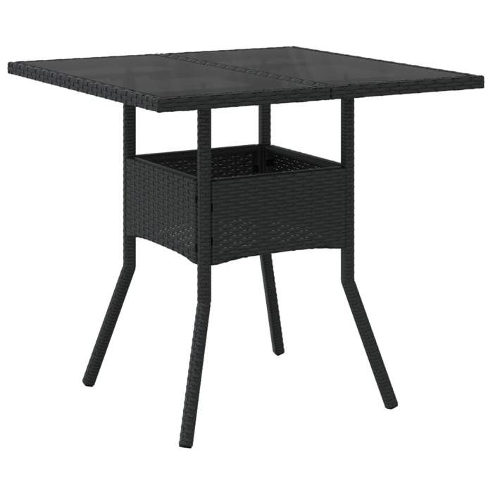 Maison Exclusive - Table de jardin Noir 60,5x106 cm Résine tressée