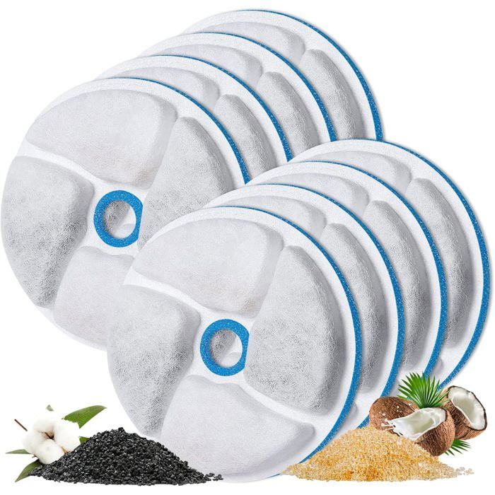Meilleurs prix pour Lot de 8 filtres pour fontaine à eau pour chat filtres de remplacement pour fontaine automatique pour animaux de compagnie