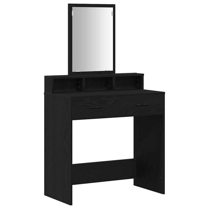 Coiffeuse moderne en bois dingénierie - vidaXL - Chêne noir - 79x41x140 cm - Miroir plat - 1 tiroir