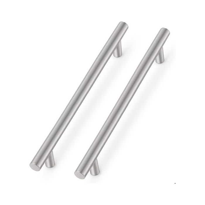Poignées de meuble - PROBRICO - Barre T 320 mm - Inox nickel satiné - Entraxe 256 mm - Lot 12