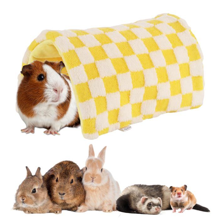Comparer les prix de Cachette lavable Cochon dInde Jaune 40x30cm Accessoire Petits Animaux Chinchillas/Hamsters/Hérissons/Furets Cuneary