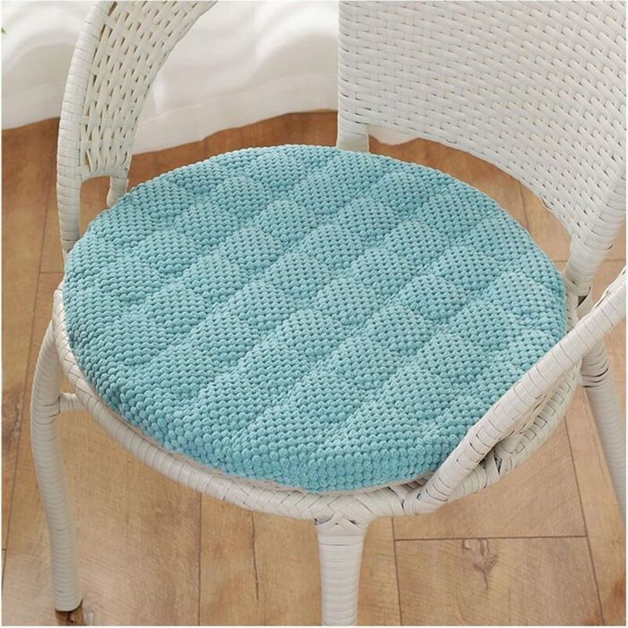 Coussin de chaise rond - PZCC - Velours côtelé respirant - Déhoussable et lavable - Antidérapant avec attaches en D