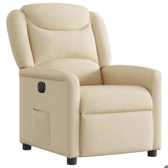 Siège inclinable - Crème - Fauteuil inclinable électrique - 1 place - Crème Tissu 78x95x100 cm F5517